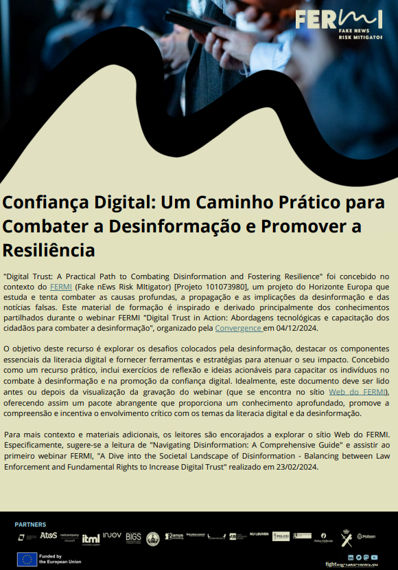 Confiança Digital: Um Caminho Prático para Combater a Desinformação e Promover a Resiliência